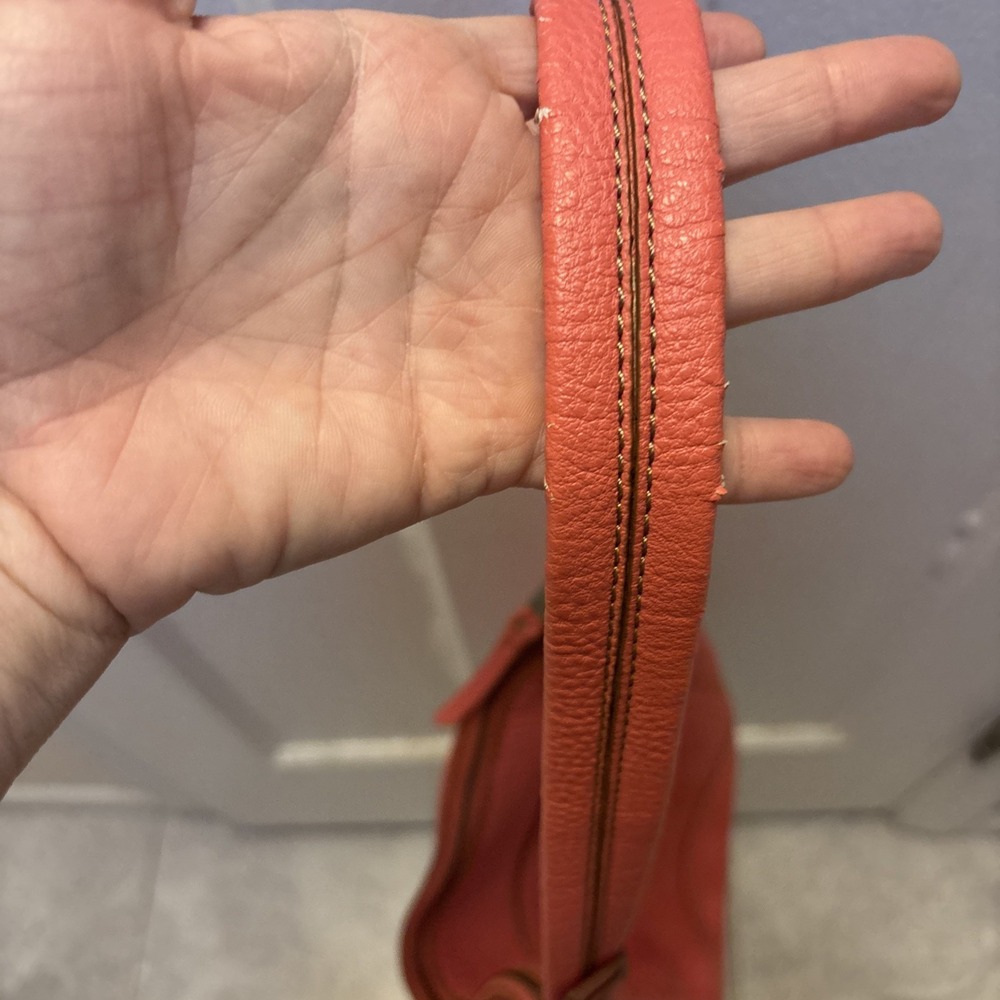The Sak Leather Handbag Coral 14 X 10" - Picture 10 of 15